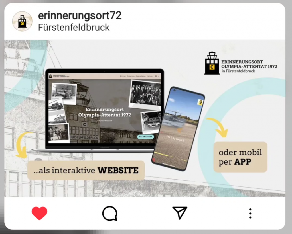 Digitaler Erinnerungsort Olympia-Attentat 1972 in Fürstenfeldbruck