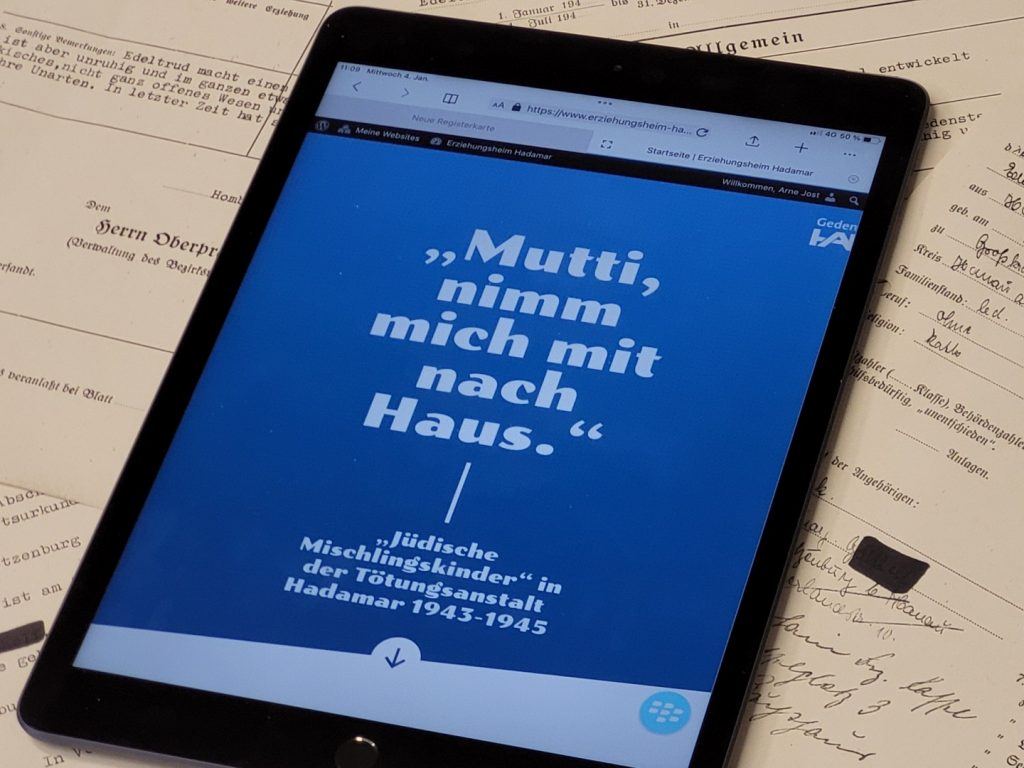 Digitale Sonderausstellung “Mutti, nimm mich mit nach Haus” – “Jüdische Mischlingskinder” in der Tötungsanstalt Hadamar 1943-1945.