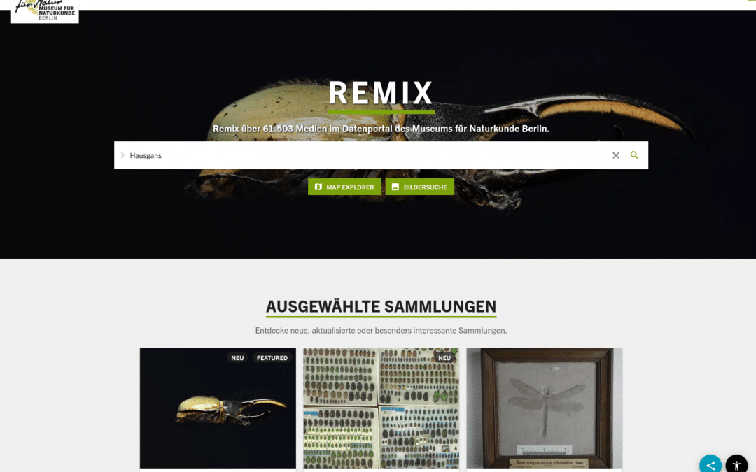 ENTDECKEN. LERNEN. REMIXEN. Das Datenportal des Museums für Naturkunde Berlin.